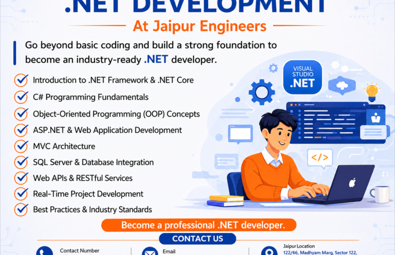 Learn .NET Development in Jaipur with C#, ASP.NET, MVC, and Web API training at Jaipur Engineers