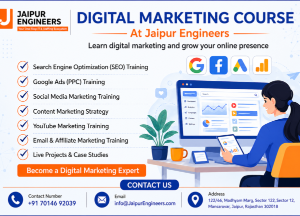 Learn Digital Marketing in Jaipur with SEO, Google Ads, social media, and content marketing at Jaipur Engineers