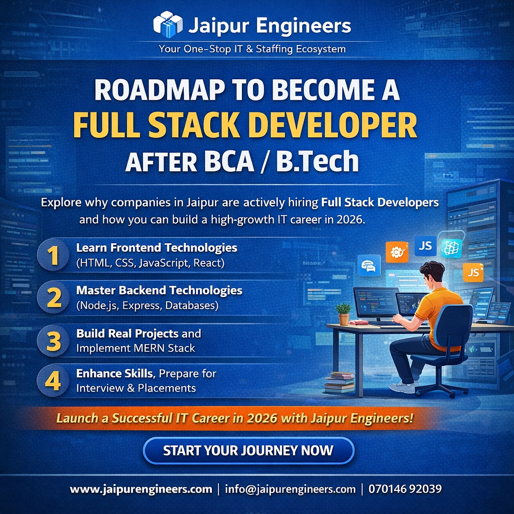 Roadmap to become a Full Stack Developer after BCA or B.Tech in Jaipur and India 2026