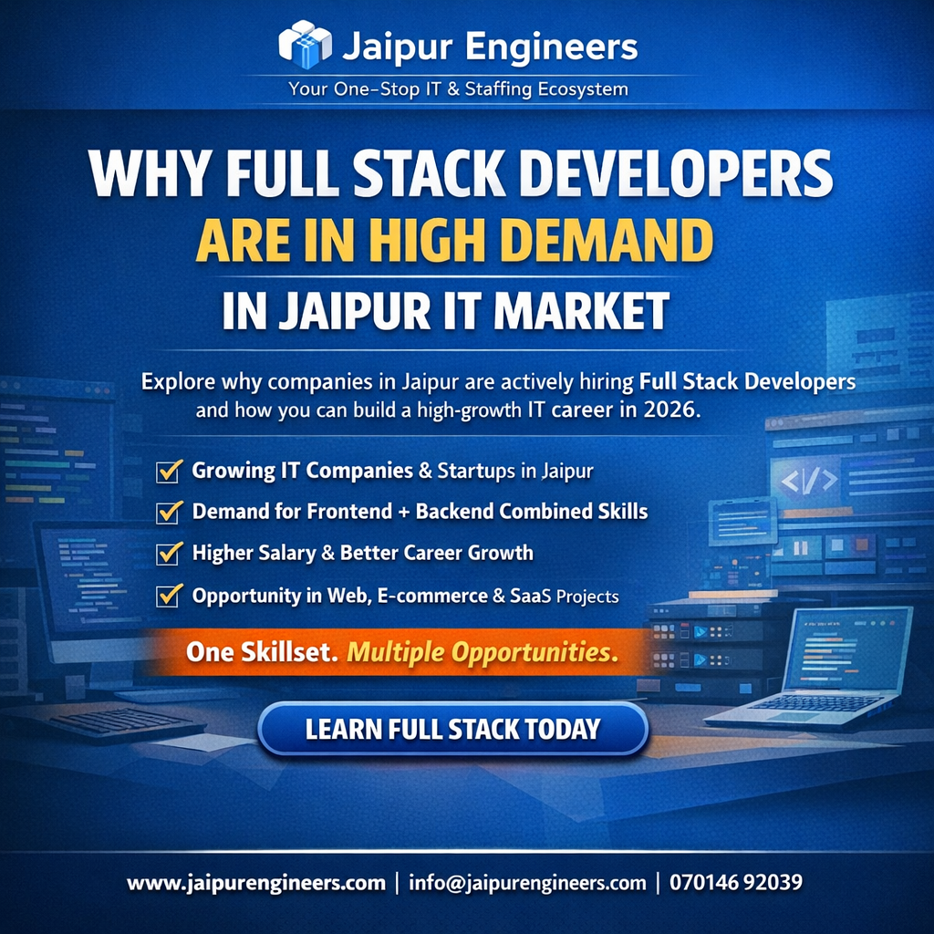 Full Stack Developers working in Jaipur IT market office environment