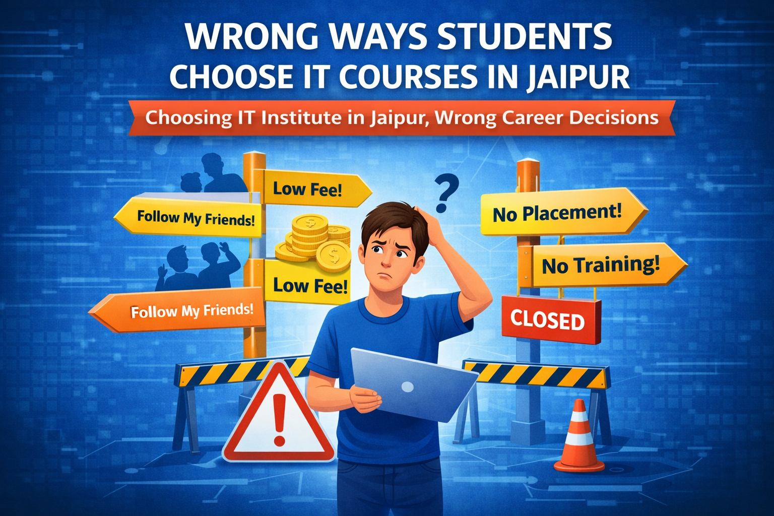 Common mistakes while choosing IT institute in Jaipur including fees focus no practical training and no placement support