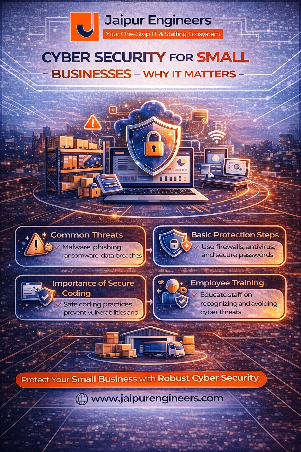 Business data protection and cyber security shield protecting company systems