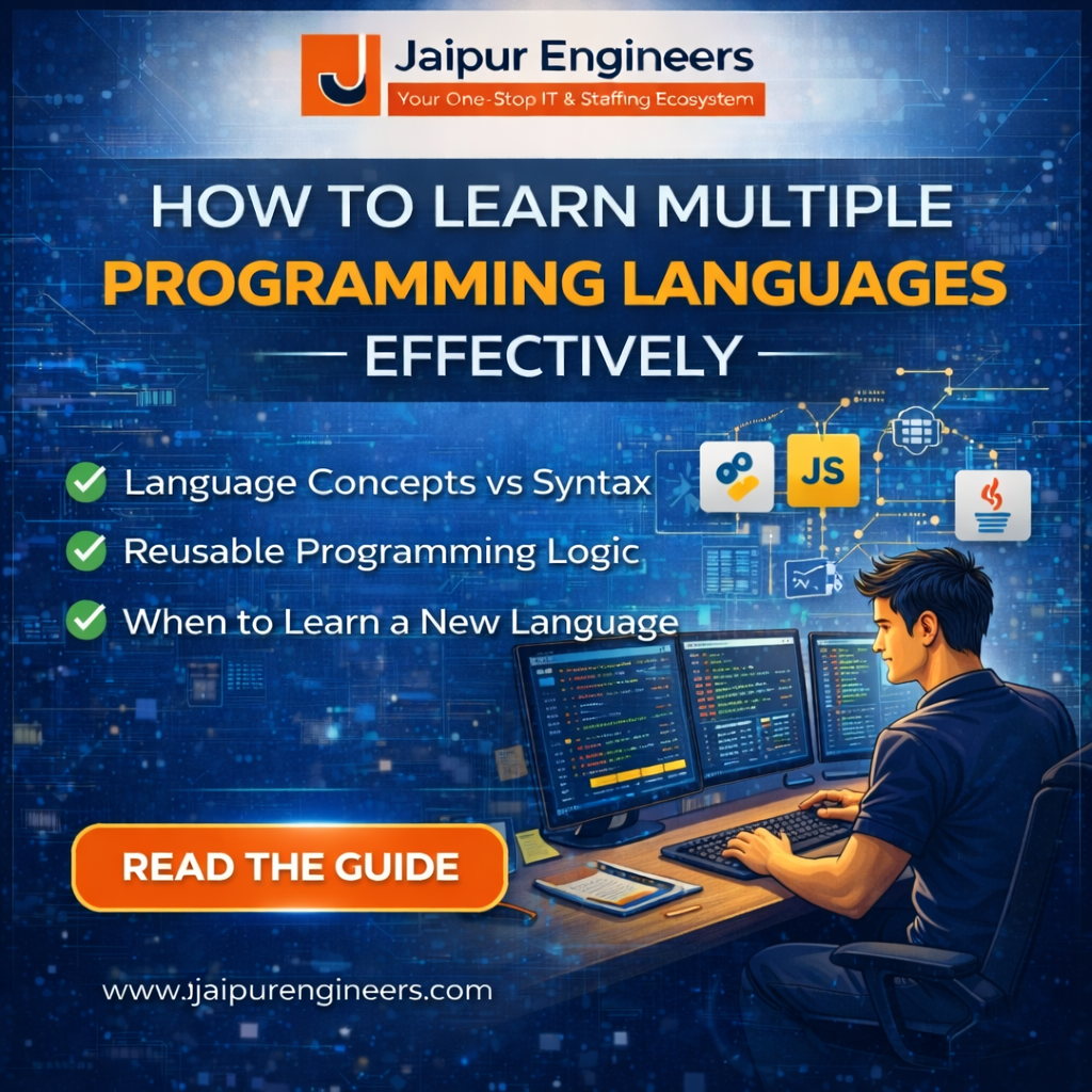 Developer learning different programming languages through shared programming concepts