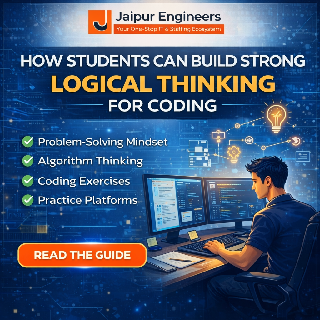 Illustration showing logical thinking process for coding and problem solving