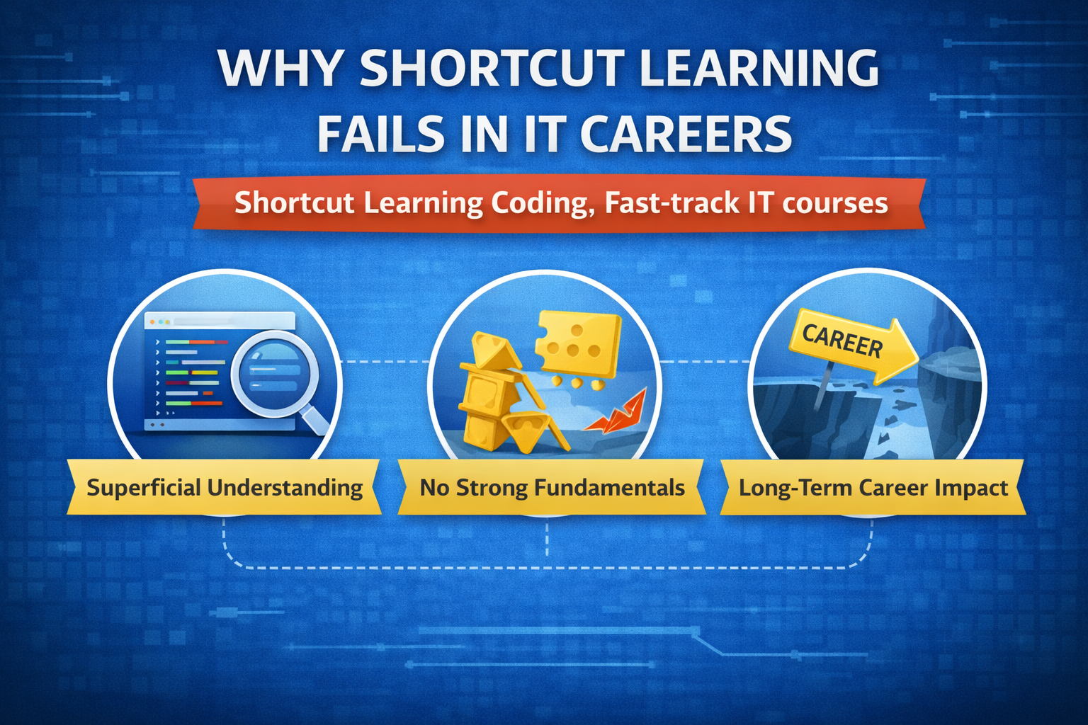 Difference between shortcut learning coding and proper learning with strong fundamentals