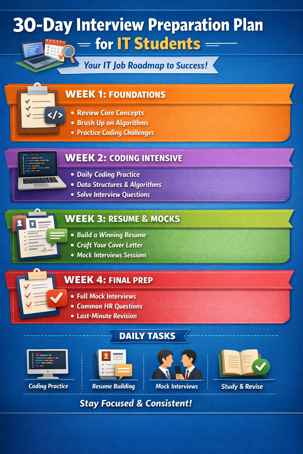 interview preparation plan IT job roadmap coding mock interview resume