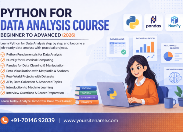 Python for data analysis course beginner to advanced with projects and data visualization