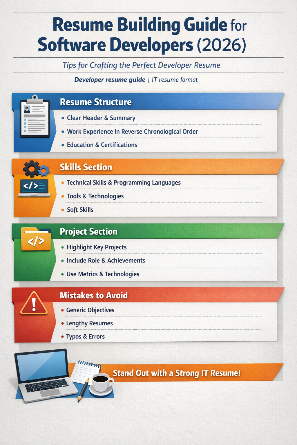 developer resume guide IT resume format skills projects structure clean resume