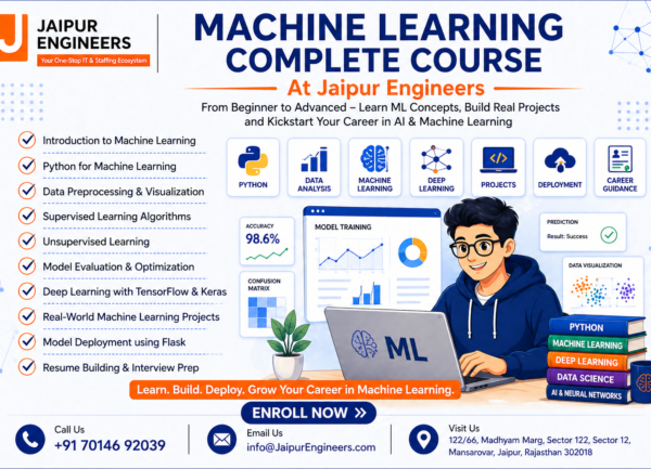Machine learning complete course Jaipur with Python AI projects and career guidance