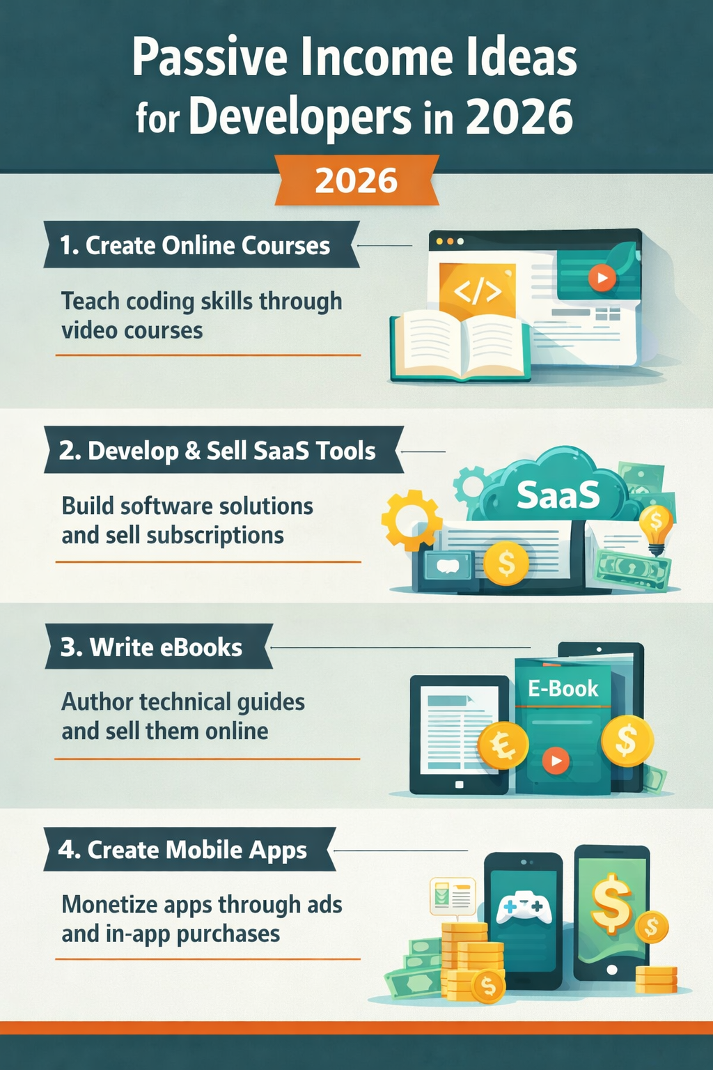 passive income for developers saas templates courses blogging affiliate income