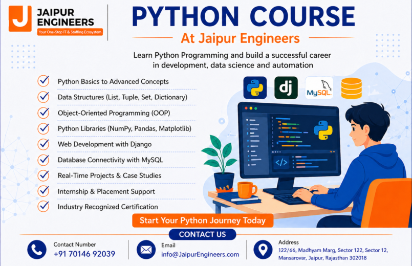 python course for beginners in jaipur with data structures oop projects and placement support