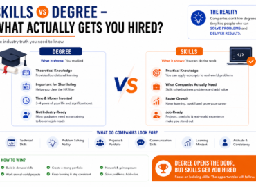 comparison between skills and degree for getting IT job