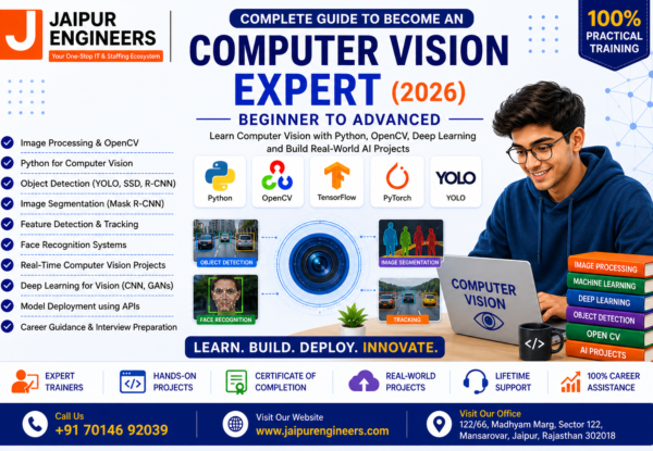 Computer Vision Course in Jaipur with OpenCV, YOLO, SSD, R-CNN and real-time AI projects training