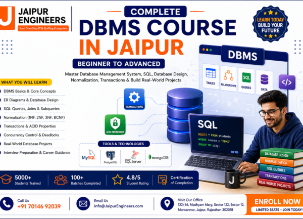 DBMS course in Jaipur with SQL training database design normalization and real world projects