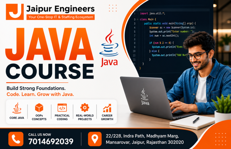 Core Java Training in Jaipur at Jaipur Engineers with practical coding and live projects