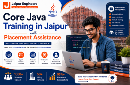 Core Java Training in Jaipur with Placement Assistance | Jaipur Engineers Students learning Core Java programming at Jaipur Engineers with live coding sessions, practical projects, certification, interview preparation, and placement assistance.